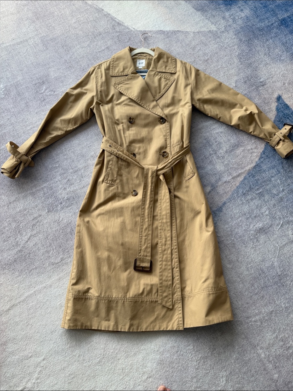 Gap Women's Beige Double-Breasted Trench Coat with Belt